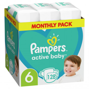 Pampers pelene active baby month.S6 13-18kg 128kom 