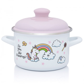 Metalac duboka šerpa 16cm/2l sa poklopcem Unicorns 