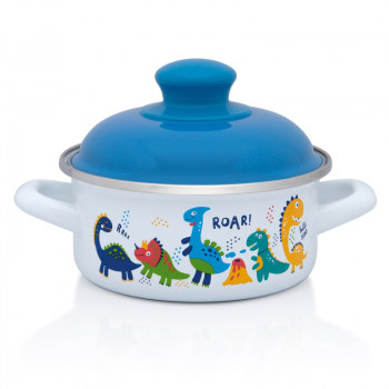 Metalac plitka šerpa 14cm/1l sa poklopcem Dinosaur 