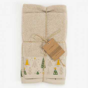 Stefan set novogodišnjih peškira 2/1 Jelka, pesak 