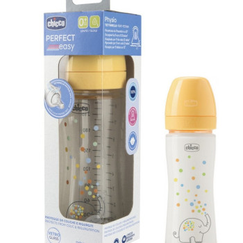 Chicco PE staklena flašica,uni,silikon,240ml 