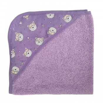 Lillo&Pippo peškir sa kapuljačom 80x80cm, violet 