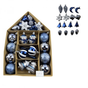 Novogodišnji ukras kugla plava, 30kom 