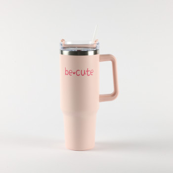 Be Cute termos sa slamčicom roze 1,2l 