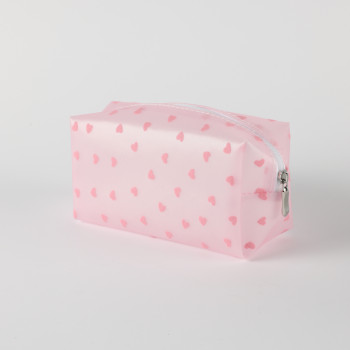 Be Cute prozirni neseser srca, roze 18x8x10cm 