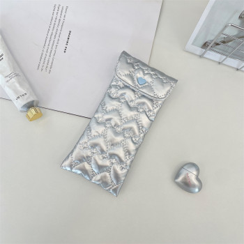 Be Cute futrola za naočare, siva sa srcima 