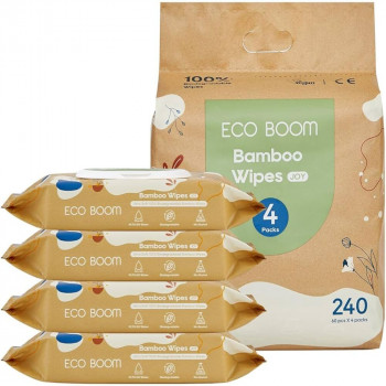 Eco boom  vlažne maramice od bambusa 4*60 kom 