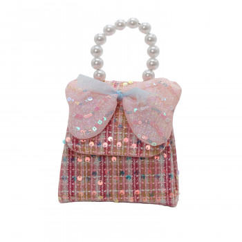 Lillo&Pippo torbica sa perlama i mašnom roze 