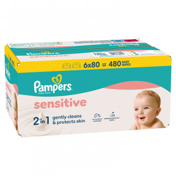 Pampers baby vlazne maramice Sensitive 6X80 kom 
