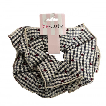 Be Cute gumica za kosu crno bela sa srcima 