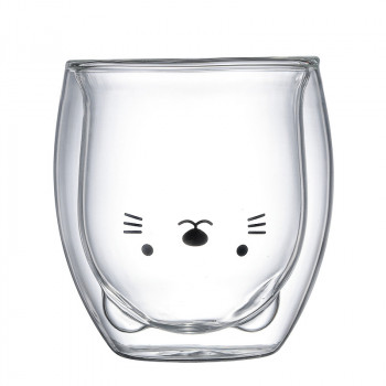 Cute&Cool HOME staklena čaša maca 250ml 