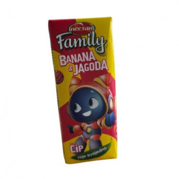 Nectar family sok banana i jagoda 0,2L 