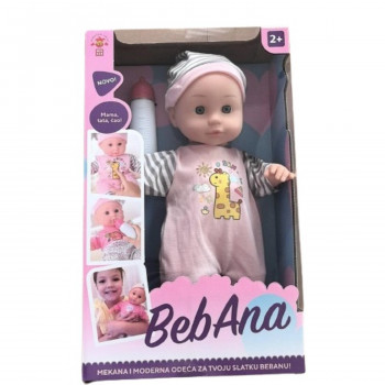 Lutka beba žirafa sa flašicom, 30cm 