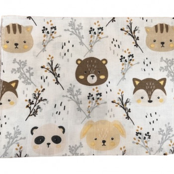 Lillo&Pippo muslin pelena 75x75, životinjice 