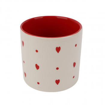 Cute&Cool HOME dekor šolja sa srcima bela 400ml 