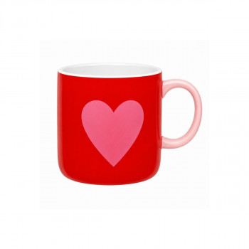 Cute&Cool HOME dekor šolja sa srcem crvena330ml