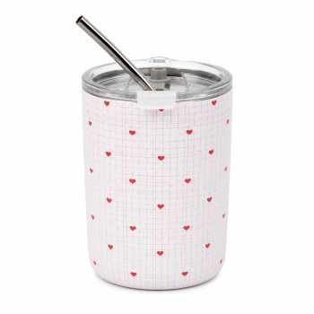 Be Cute termos sa slamčicom, srce 350ml 