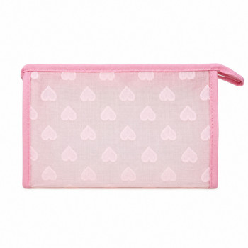 Be Cute prozirni neseser sa srcima roze 24x15x7