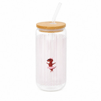 Be cute staklena čaša Jazavičarka Roze 500ml
