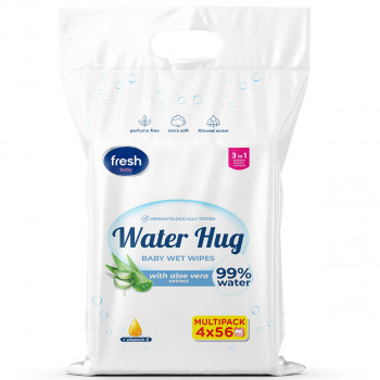Fresh baby vlažne maramice water hug 4x56kom
