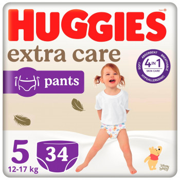 Huggies pelene extra care pants 5 12-17kg 34kom