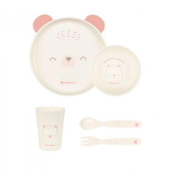 Kikka Boo set za hranjenje 4/1 Bear with me, pink