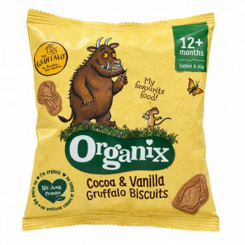 Organix Grozon biskviti kakao vanila 20g