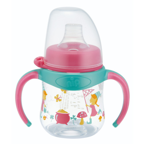 Nip trening flašica sa ručkama za devojčice 150ml, silikon, 6m+