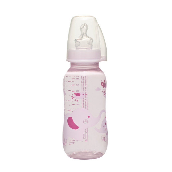 NIP pp flašica Trendy Girl 250ml, silikonskom, M, 0-6m 