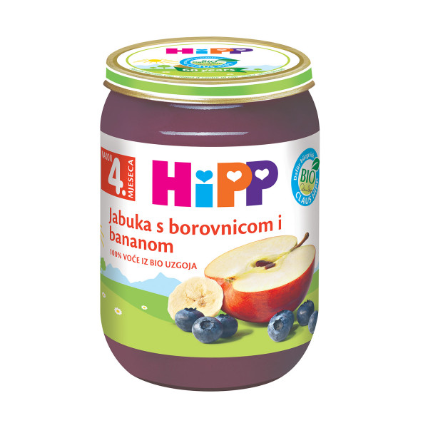 Hipp kašica jabuka sa borovnicom i bananom 190g 