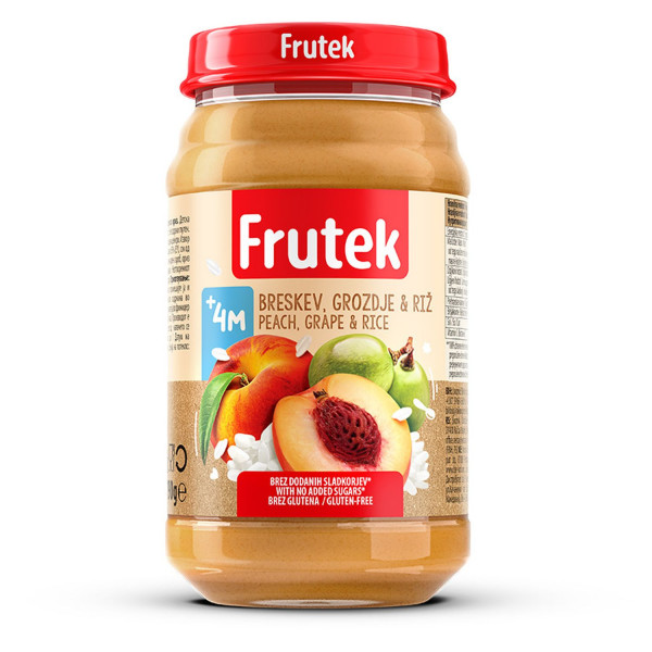 Frutek kašica breskva, pirinač i grožđe 190g 