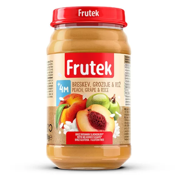 Frutek kašica breskva, pirinač i grožđe 190g 