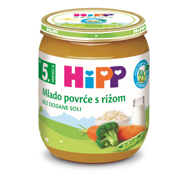 Hipp kašica mlado povrće sa pirinčem 125g 