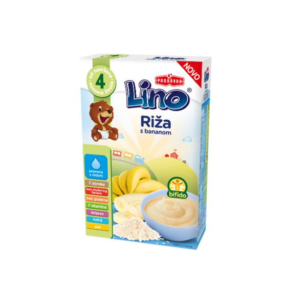 Lino mlečna instant kaša riža sa bananom 210g 