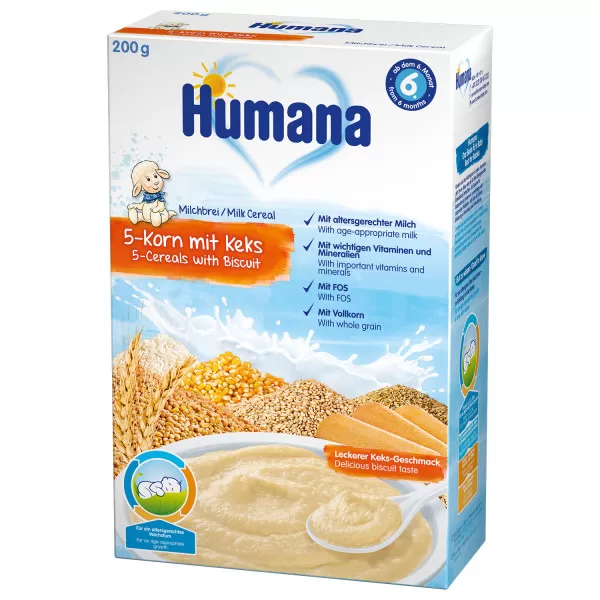 Humana ml. ins. kaša sa 5 žitarica i keksom 200g 