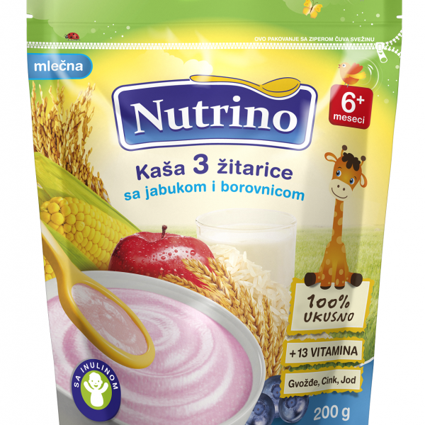 Nutrino ml. instant kaša 3 žit sa jab i boro. 200g 