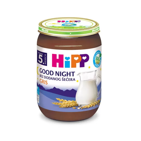 Hipp kašica za l. noć sa pšeničnim grizom 190g 