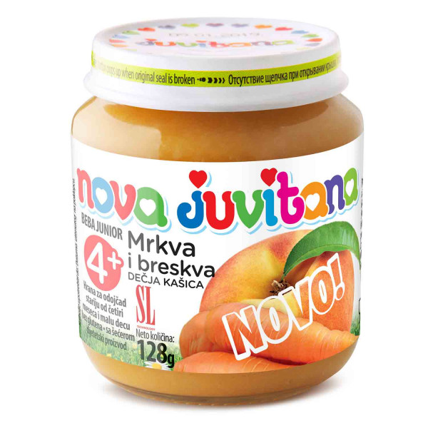 Juvitana kašica mrkva i breskva 128g 