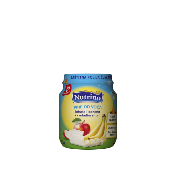 Nutrino kašica jabuka, banana sa mladim sirom 125g