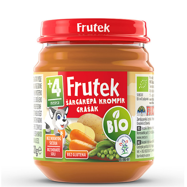 Frutek kašica bio šargarepa, krompir i grašak 120g