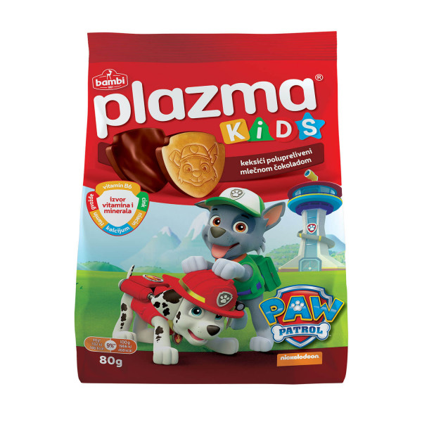 Plazma keksići polupreliveni mlečnom čokoladom 80g 