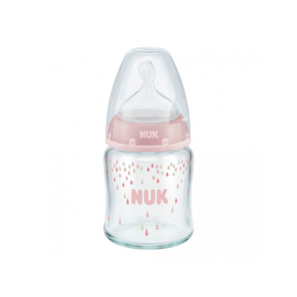 Nuk FC plus staklena flašica, silikon 120ml, 0-6m 