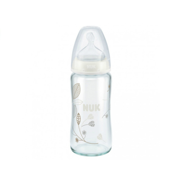 Nuk FC plus staklena flašica, silikon 240ml, 0-6m 