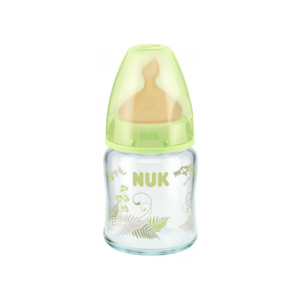 Nuk FC plus staklena flašica, kaučuk 120ml, 0-6m 