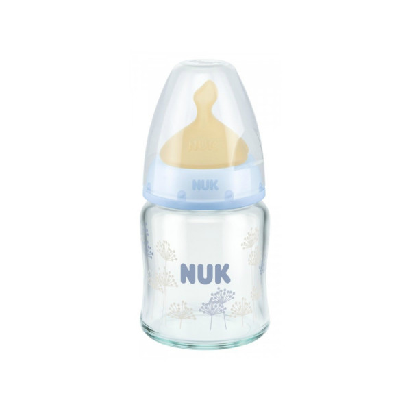 Nuk FC plus staklena flašica, kaučuk 120ml, 0-6m 