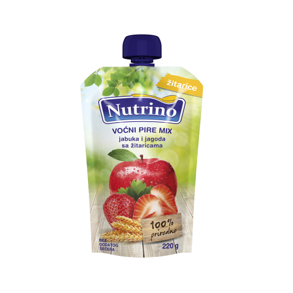 Nutrino pouch mix jabuka i jagoda sa žitar. 220g 