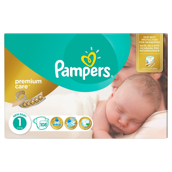 Pampers pelene premium JP 1 newborn 2-5kg 108kom 
