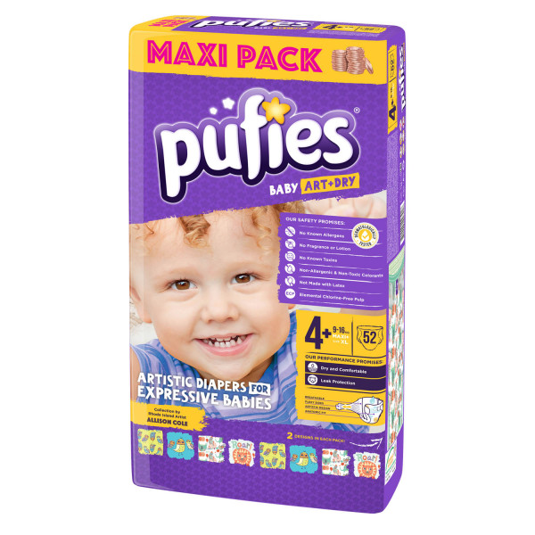 Pufies pelene baby art MP 4+ maxi+ 9-16kg 52kom 