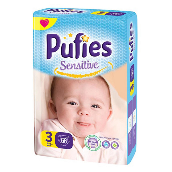 Pufies pelene sensitive MP 3 midi 4-9kg 66kom 