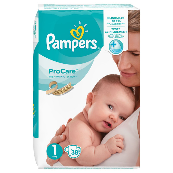 Pampers pelene pro care 1 newborn 2-5kg 38kom 